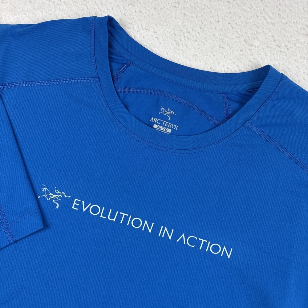 ARC'TERYX Phasic Evolution Crew Mens T-Shirt XL Blue Athletic Tee Hiking Running